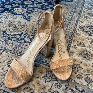 Sam Edlman Women's Cork Ankle Strap Size 10 very good condition!